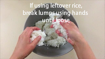 breaking rice lumps f