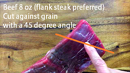 cut beef against grain f arrow